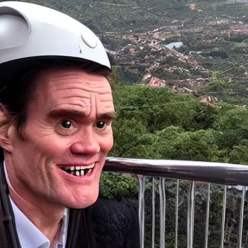 Image similar to a cablecar that looks like jim carrey