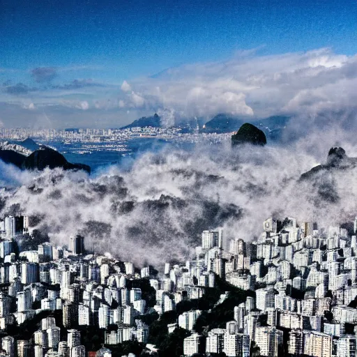 Image similar to a photo of snowy rio de janeiro city