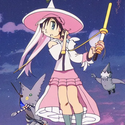 Prompt: magical girl witch, studio ghibli