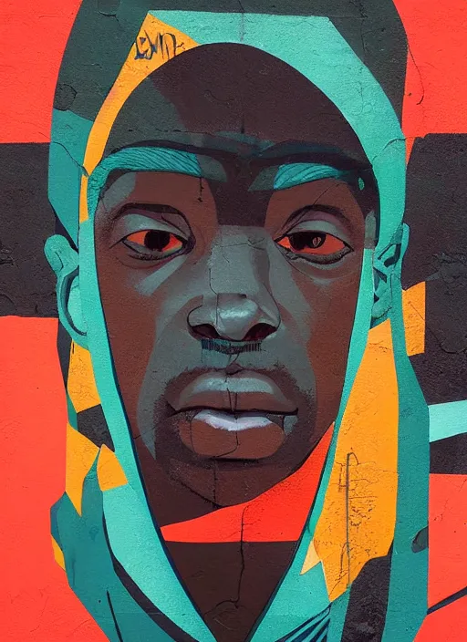 Image similar to symmetry!! portrait of an african man, by sachin teng, organic, cables, matte painting, geometric shapes, hard edges! graffiti, street art