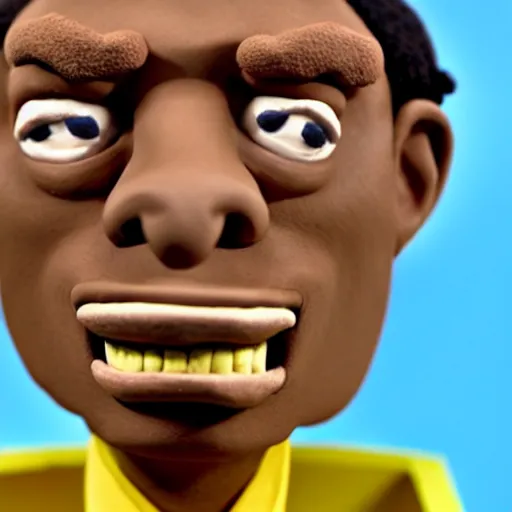 Prompt: wiz khalifa, made of clay, claymation