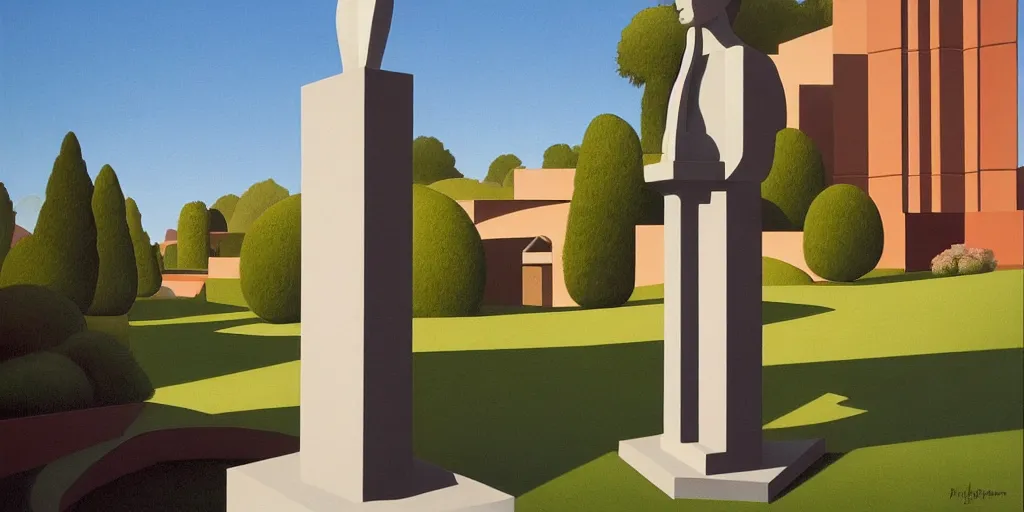 Image similar to in the statue garden by kenton nelson