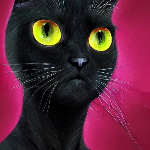 Prompt: a selfie of a black cat from the matrix , fantasy, intricate, young and cute girl, highly detailed, digital painting, artstation, concept art, smooth, sharp focus, illustration