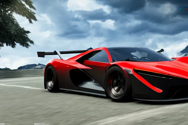 Image similar to photo wallpaper sport car gran turismo 7 forza horizon need for speed fast and furious 5 unreal engine supercar hypercar game concept car octane render, 4 khd 2 0 2 2 3 d cgi rtx style chrome reflexion global illumination ray tracing hdr arstation pixar and disney unreal