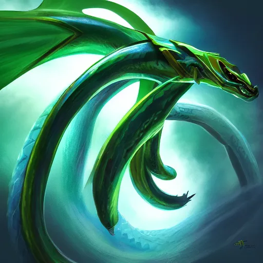 Prompt: hyperrealistic photo of rayquaza, a snakelike dragon pokemon, character design, concept art, studio lighting, ultra detailed, structured art, ultra detailed, artstation, cinematic art