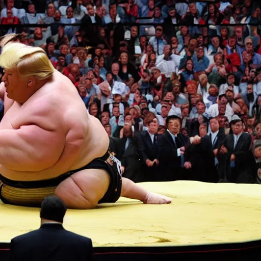 Image similar to donald trump sumo wrestling