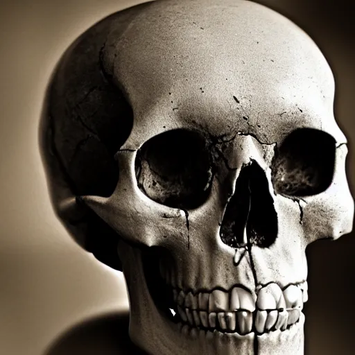 Image similar to human skull facing away