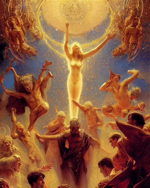 Image similar to the nine spheres of heaven from dante's divine comedy. highly detailed painting by gaston bussiere, craig mullins, j. c. leyendecker 8 k