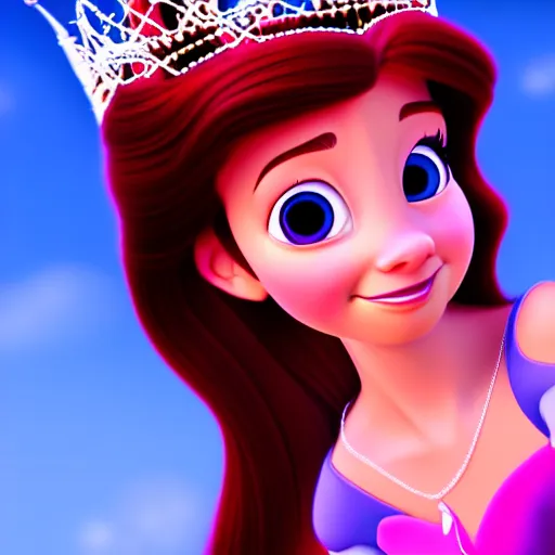Prompt: portrait of a disney princess, pixar style , beautiful , cute , 4k , HD