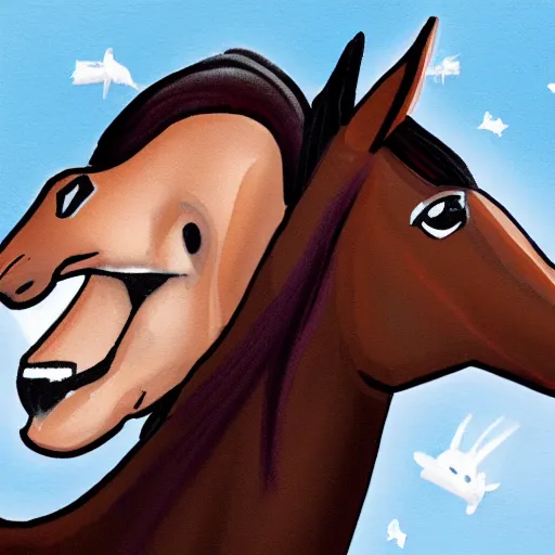 Image similar to Alexandria Ocasio Cortez as a horse caricature