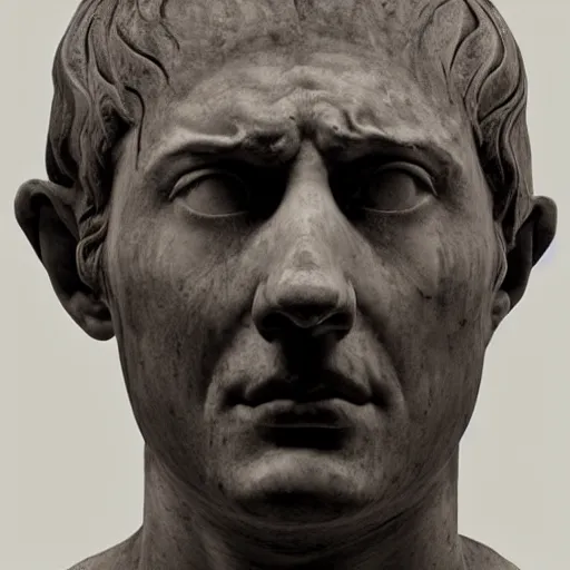 Image similar to ” marble bust of a man in despair, [ facial expression, emotion, face, photoreal, ultra detail, intricate, masterpiece, dslr, museum ] ”