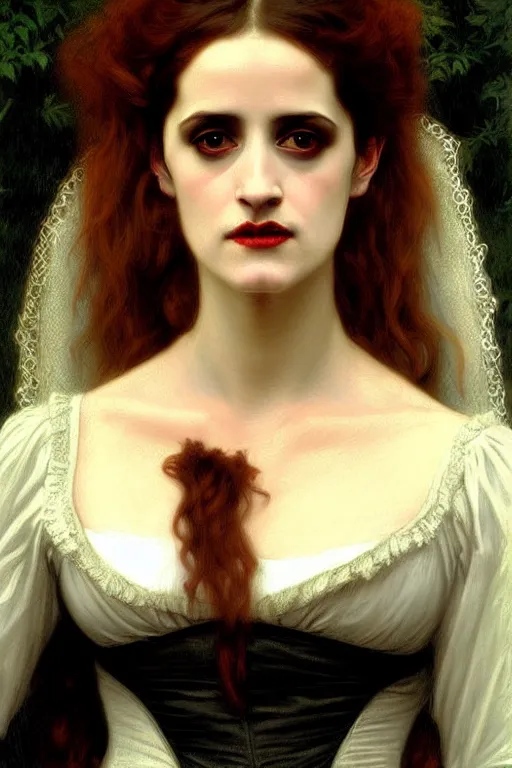 Prompt: victorian vampire eva green painting by rossetti bouguereau, detailed art, artstation