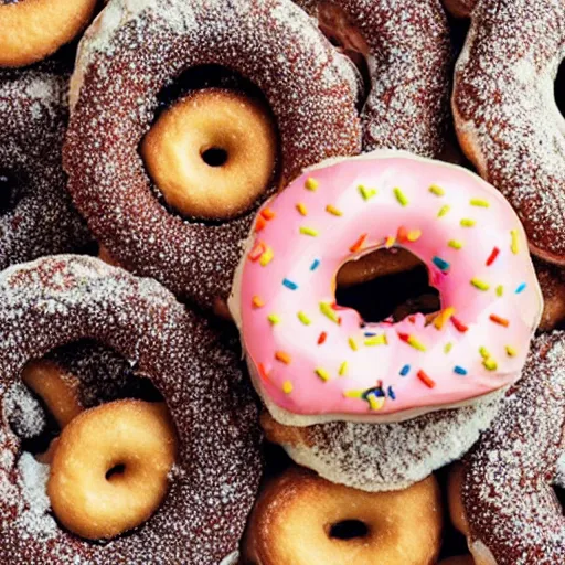 Prompt: cyclist trapped under donut avalanche