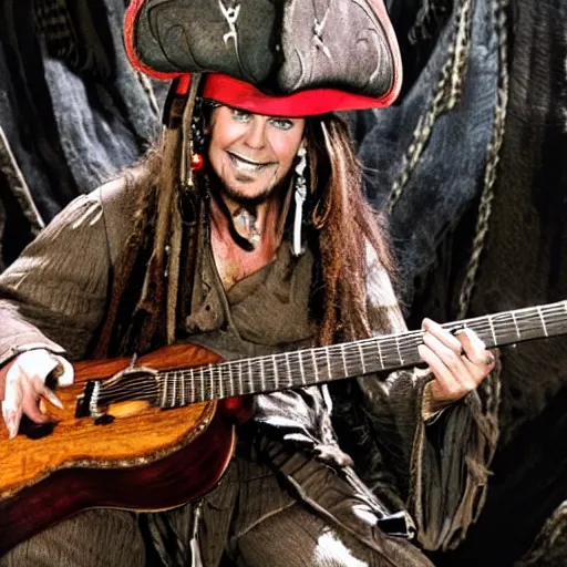 Image similar to davy jones pirates of caribbean playing guitar