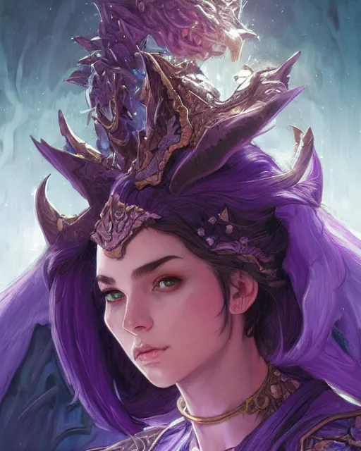 Prompt: Portrait of a Fantasy amethyst knight, moonlit, HD, illustration, epic, D&D, fantasy, intricate, elegant, highly detailed, digital painting, artstation, concept art, smooth, sharp focus, illustration, art by artgerm and greg rutkowski and alphonse mucha, monster hunter illustrations art book