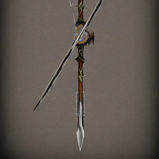 Prompt: a fantasy archer weapon, bow and arrow, fantasy style art