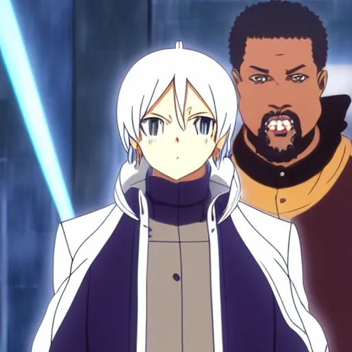 Image similar to film still of kanye west in re : zero ( 2 0 2 0 ), anime series