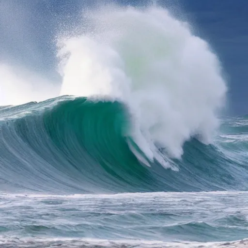 Image similar to the last man standing is hip deep in wild ocean waves