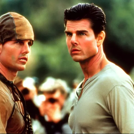 Prompt: Tom Cruise and Mel Gibson are best friends, movie still, photograph, high quality, 4K