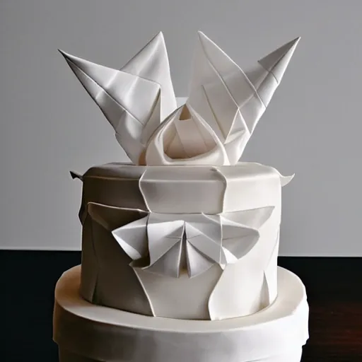 Image similar to minimalist wedding origami cake by amaury guichon