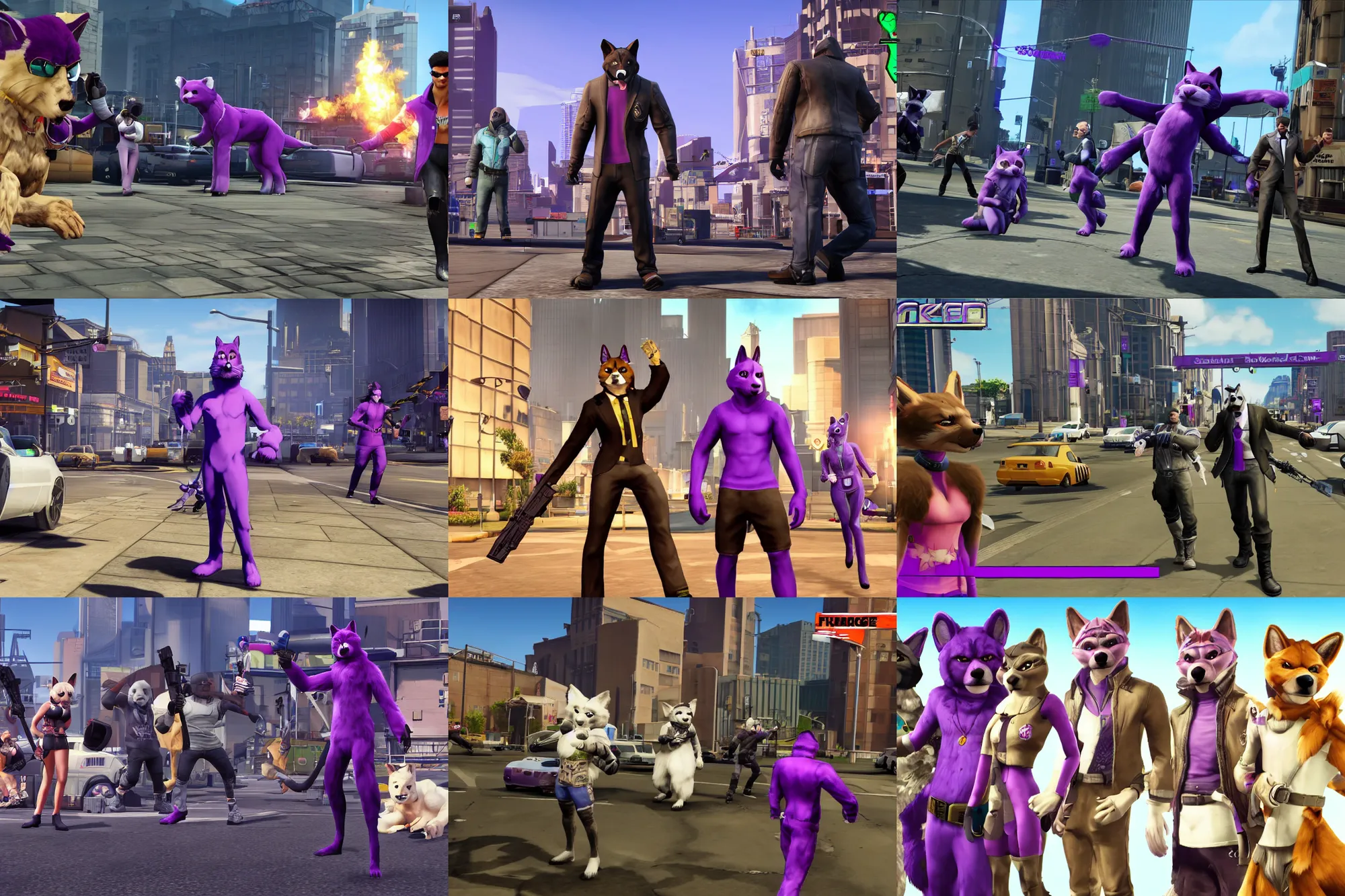 Image similar to screenshot of furries in saints row