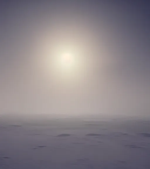 Prompt: the tiny red light in the antartic fog, majestic light, octane render, beauty fog, ethereal glare of the sun, hyperrealistic, epic, masterpiece