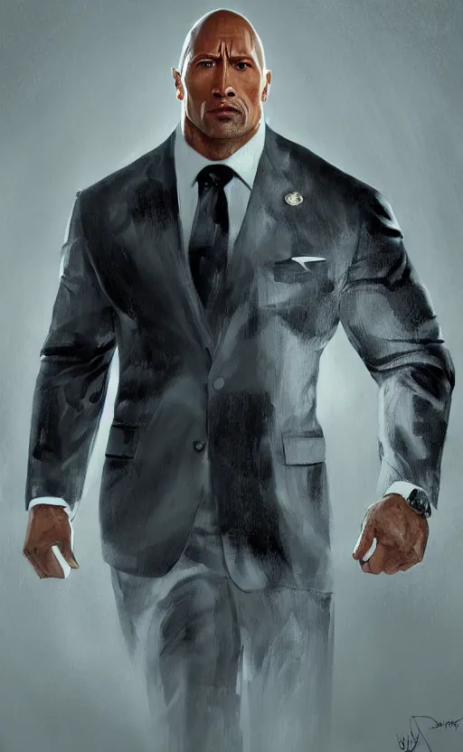 Image similar to dwayne johnson wearing a suit as the president of the united states, dynamic lighting, photorealistic fantasy concept art, trending on art station, stunning visuals, creative, cinematic, ultra detailed