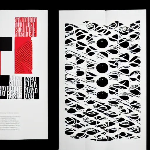 Prompt: graphic design book publication on the future, typography, contemporary design, acid graphics, designed by eric hu