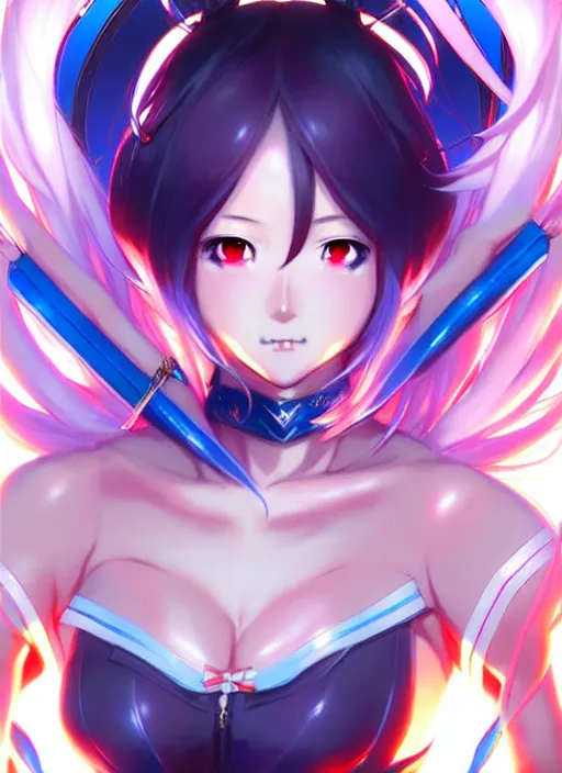 Image similar to an anime portrait of honkai impact 3 rd character mei raiden, by sakimichan, stanley artgerm lau, wlop, rossdraws, james jean, andrei riabovitchev, marc simonetti, tranding on artstation