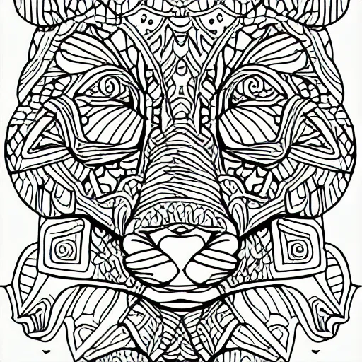 Image similar to picture of an animal from a children's coloring book, simple line art