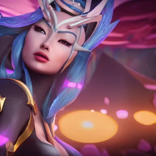 Image similar to still of pretty Irelia (Wild Rift) in KDA More music video. 3d render, octane render, game art, realistic, highly detailed, trending on artstation, 4k, trending on artstation, pixar, cgsociety, unreal engine 5, redshift render, trending on artstation, blender, behance, cg