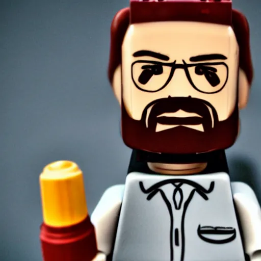 Prompt: walter white lego figure realistic photo 50mm lens