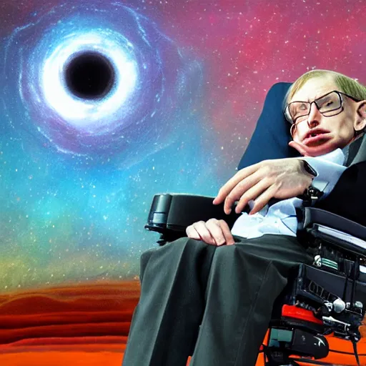 Prompt: the dreams of Stephen Hawking, surreal, interpretive, abstract,