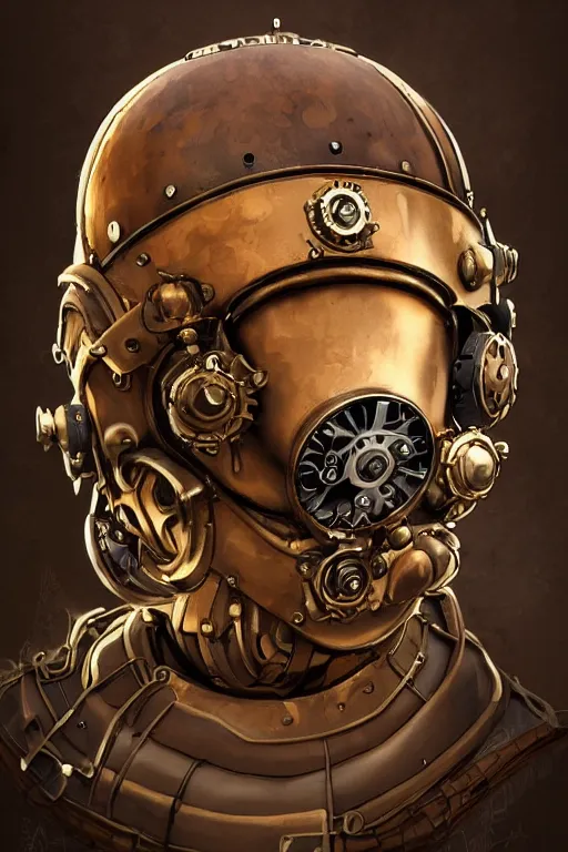 Image similar to steampunk helmet fantasy art mask robot ninja stylized digital illustration sharp focus, elegant intricate digital painting artstation concept art global illumination ray tracing advanced technology chaykin howard and campionpascale and cooke darwyn and davis jack