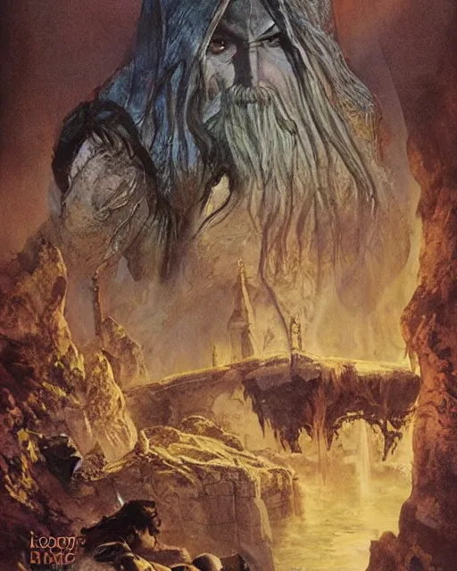 Image similar to the cover art by john howe for the 3 6 th edition of lord of the rings