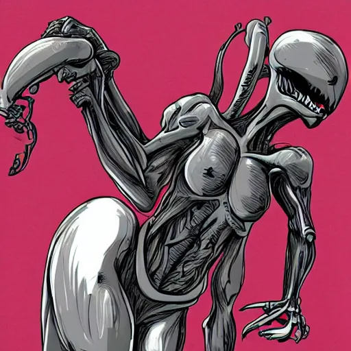 Prompt: Xenomorph twerking