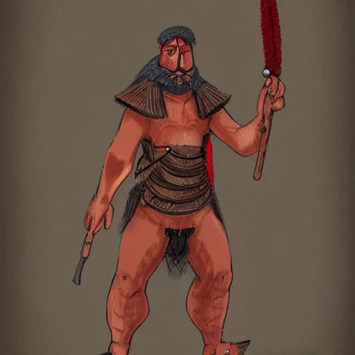 Prompt: a Guiro Rasp Warrior, Character design, concept art