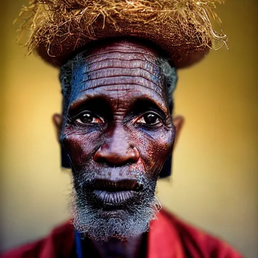 Image similar to portrait of a voodoo billionaire, by Steve McCurry, clean, detailed, award winning