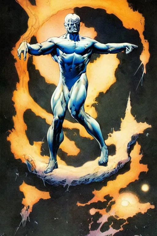 Image similar to Dr. Manhattan by Frank Frazetta