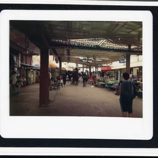 Image similar to A polaroid photo of a hawker centre