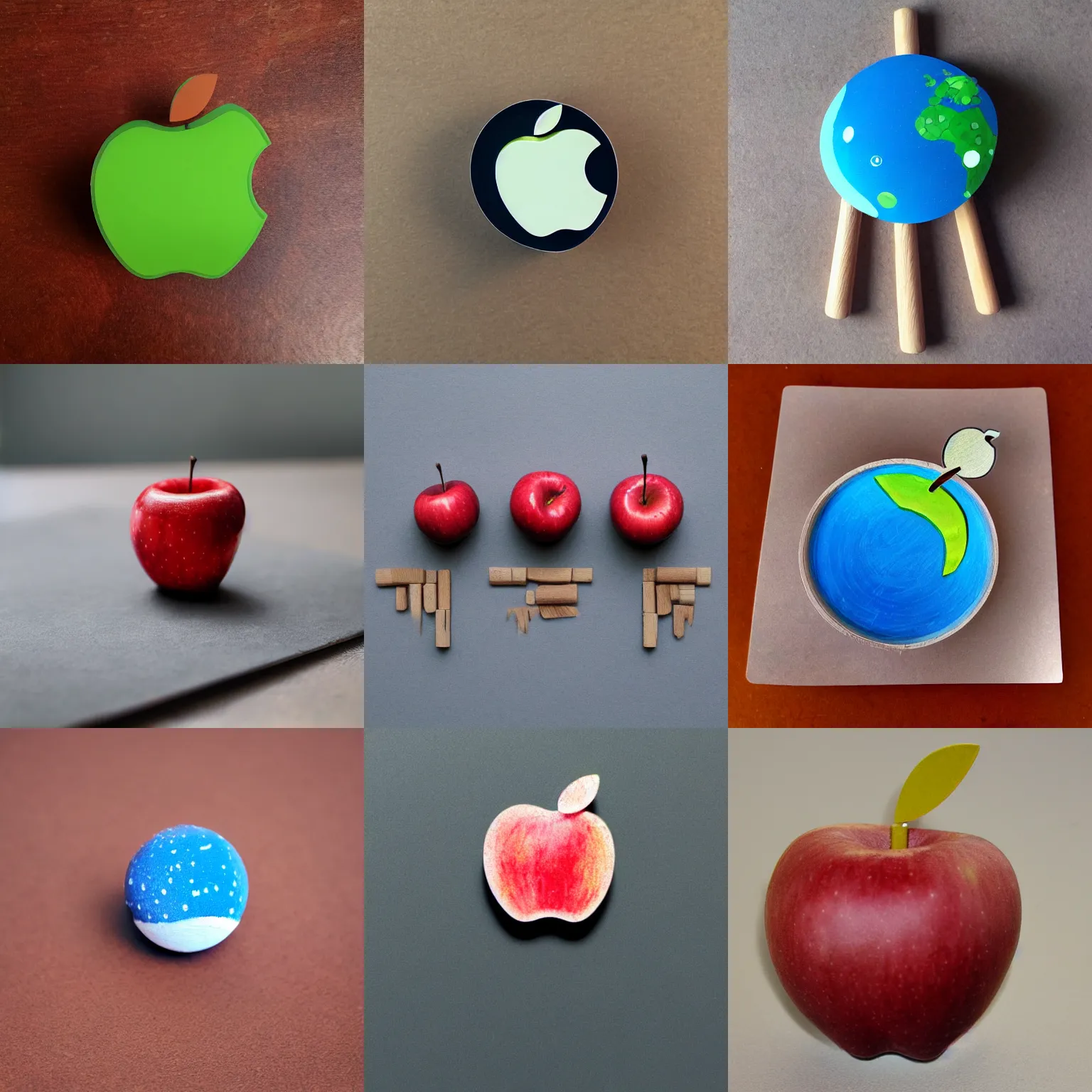 Prompt: space planet shape of apple stub