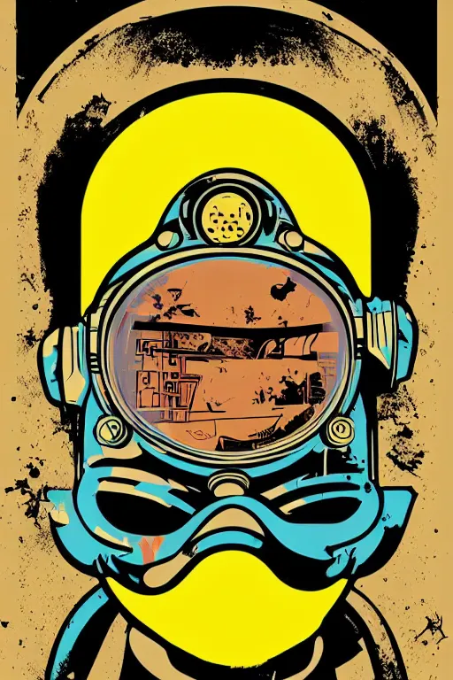 Image similar to fallout 7 6 retro futurist illustration art by butcher billy, sticker, colorful, illustration, highly detailed, simple, smooth and clean vector curves, no jagged lines, vector art, smooth andy warhol style