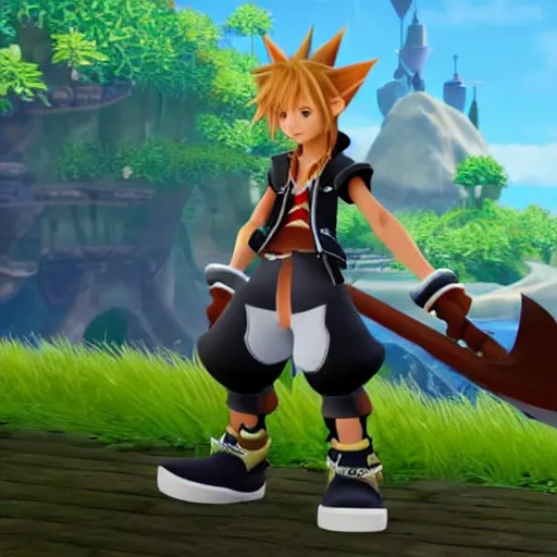 Prompt: A leaked image of a Warrior cats world in Kingdom Hearts 4, Kingdom hearts worlds, Lion sora , action rpg Video game, Sora wielding a keyblade, Sora as a cat, cartoony shaders, rtx on, Erin hunter, Warrior cats book series