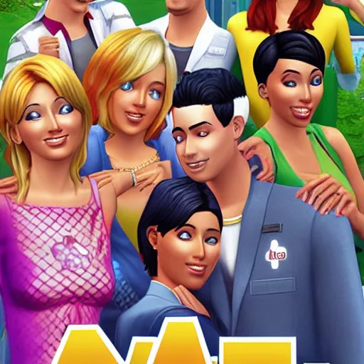 Image similar to sims 2 video game cover art