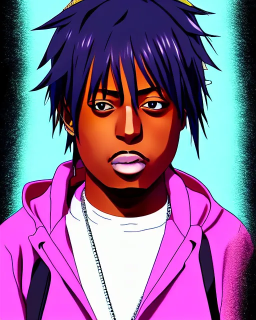 Pin by ✱ on music art | Anime rapper, Rapper art, Black anime characters