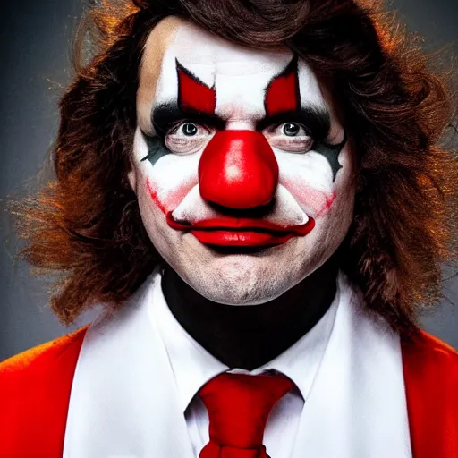 Image similar to UHD candid photo of Justin Trudeau dressed as a henchman, wearing accurate clown makeup, accurate face, UHD, photorealistic, correct face, photo by Annie Leibowitz