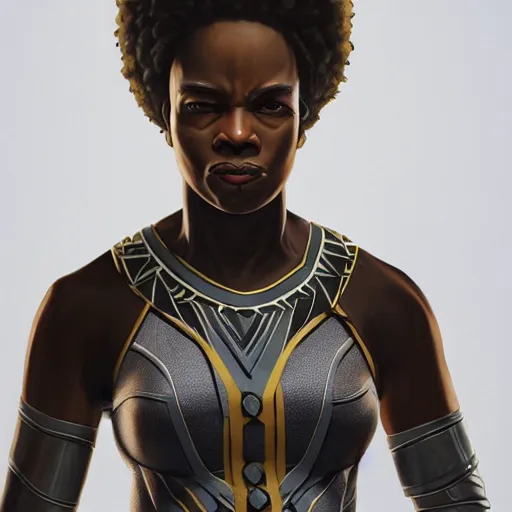 Image similar to incredibly detailed picture of revolutionary tarika lewis black panther, powerful stance, 7 0's protest movement aesthetic, 8 k character concept art by philip bond, vray render, fineline detail, cinematic quality