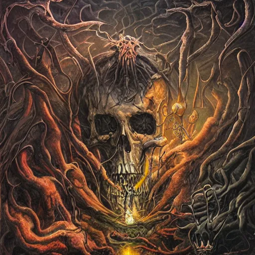 Image similar to death metal album cover by Dan Seagrave