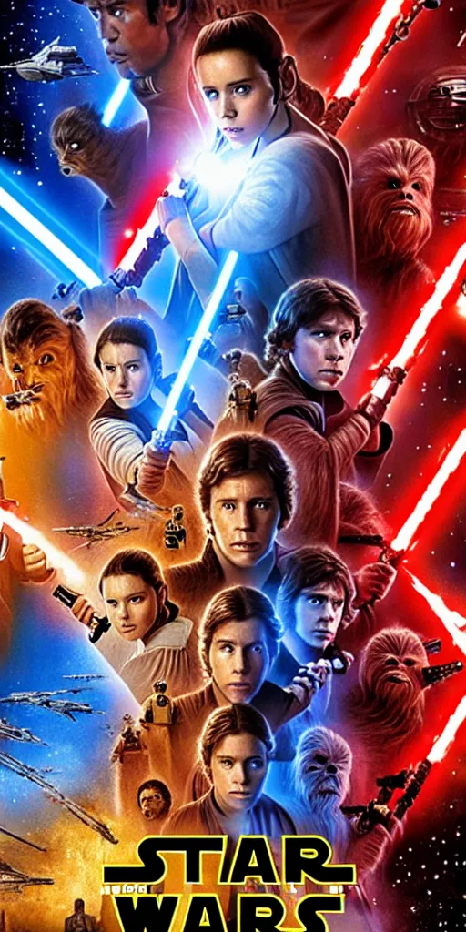 Image similar to a movie poster for star wars episode 1 0