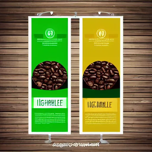 Image similar to banner template green color, high contrast, juice, coffee packaging label template